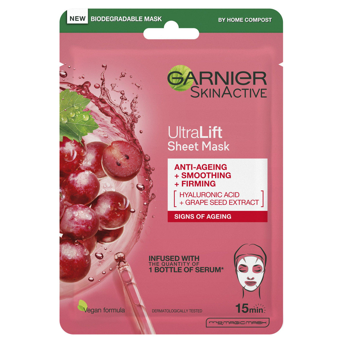 Garnier Ultralift anti-ageing face sheet mask 32g - British product