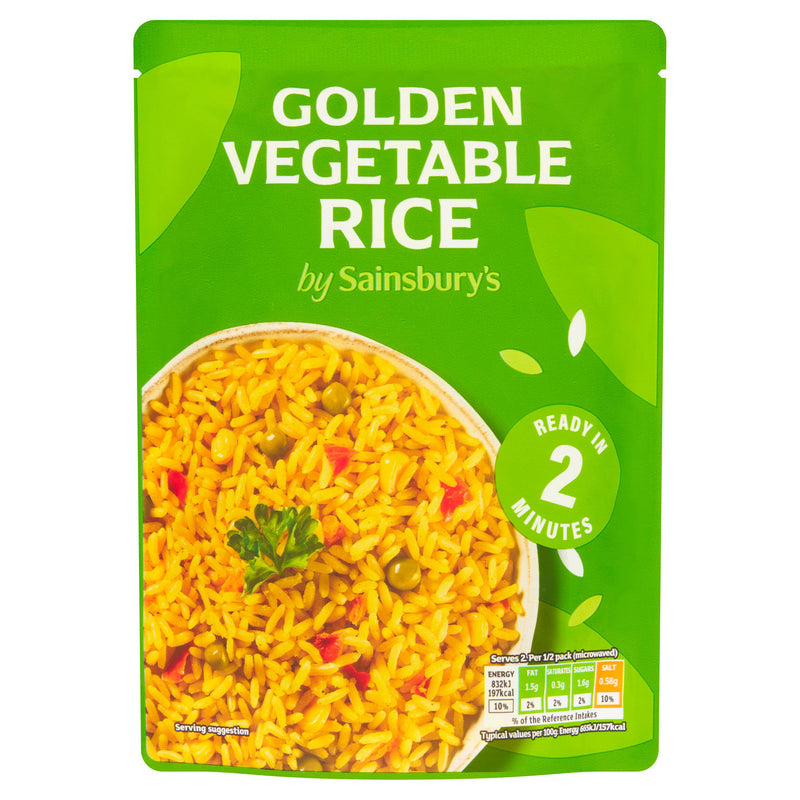 Sainsbury's microwave rice golden vegetable 250g (British brand)