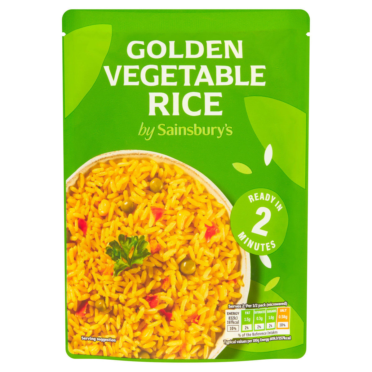 Sainsbury's microwave rice golden vegetable 250g (British brand)