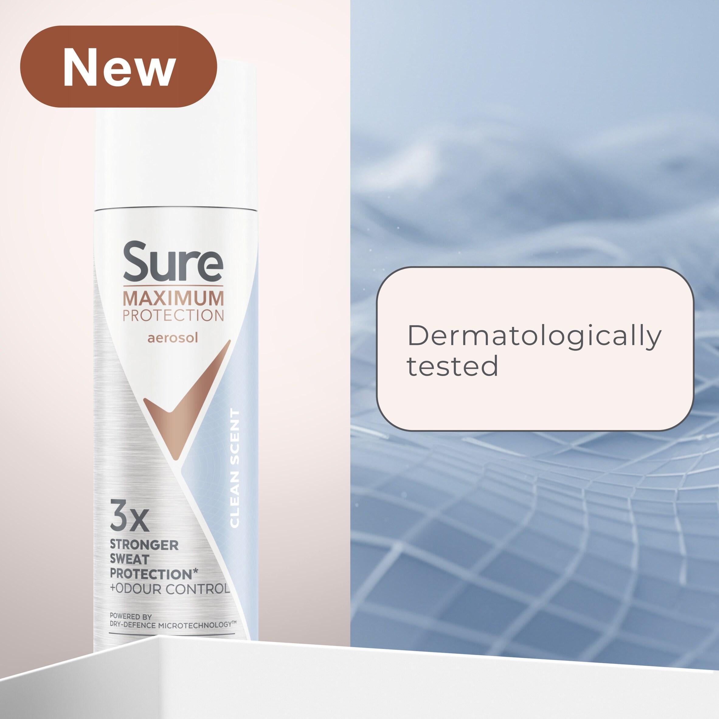 Sure anti-perspirant spray Maximum Protection Clean Scent 150ml (British brand)