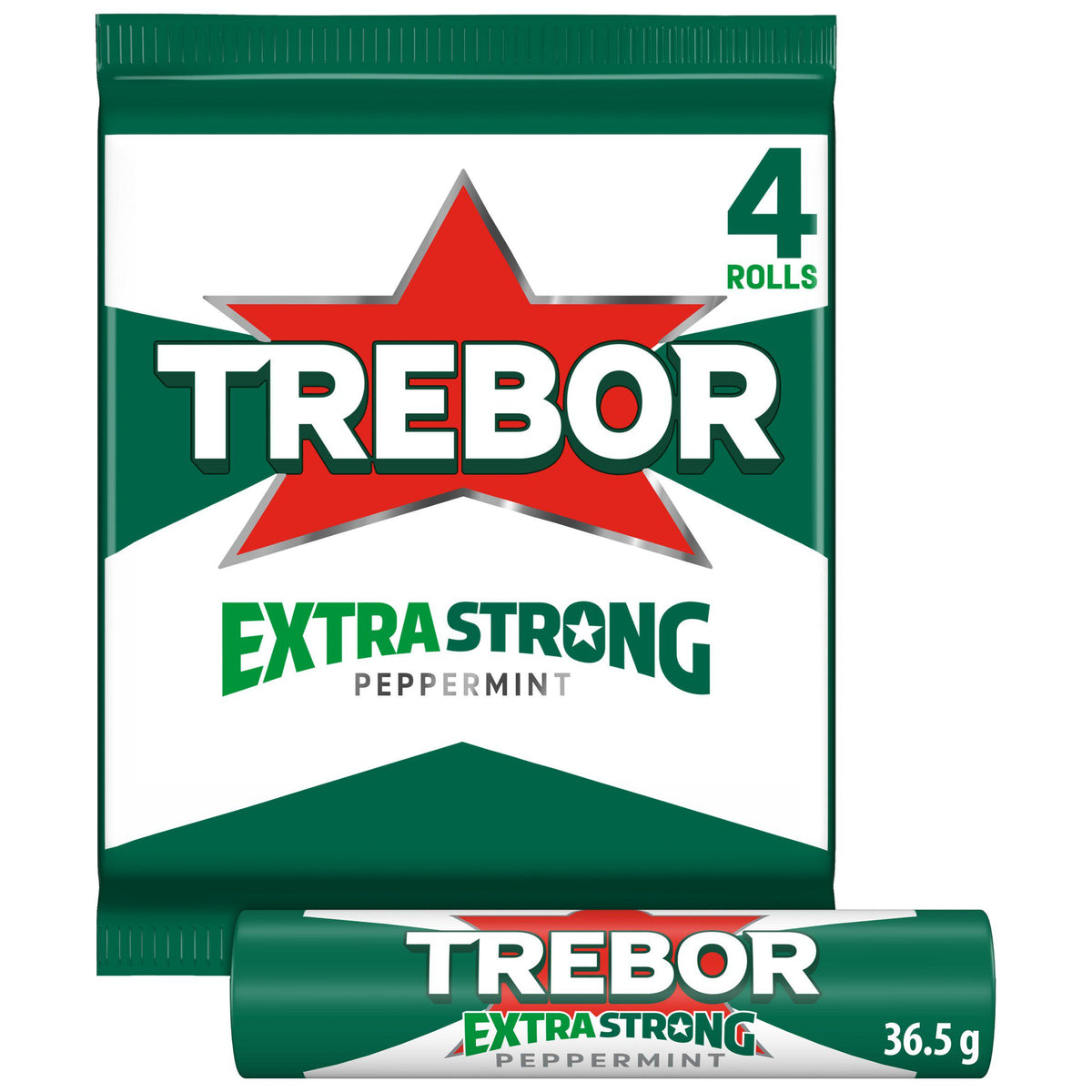 Trebor Extra Strong Peppermint Mints 145.6g - British product