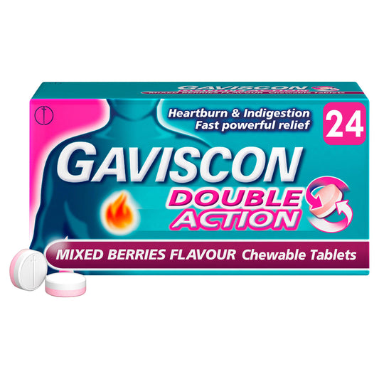 Gaviscon Double Action Heartburn & Indigestion Mixed Berries Tablets x24 GOODS Sainsburys   