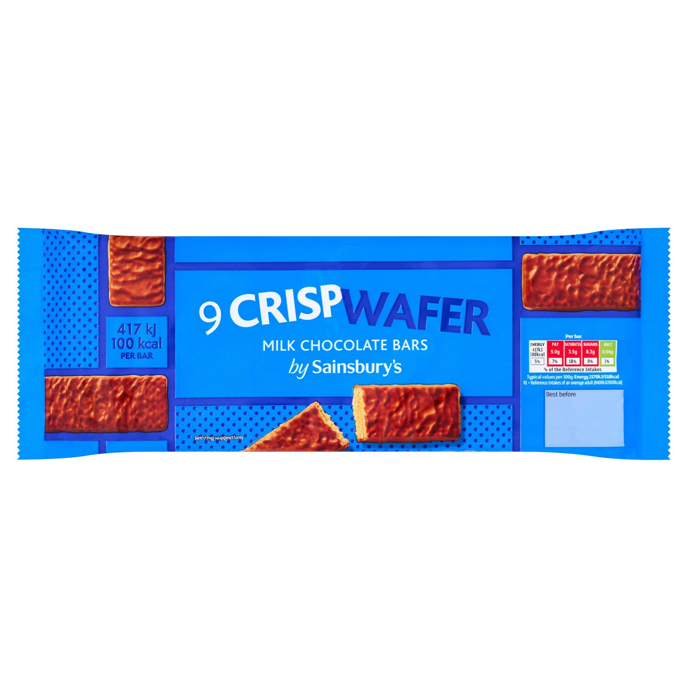 Sainsbury's chocolate wafers 9 pack - British product