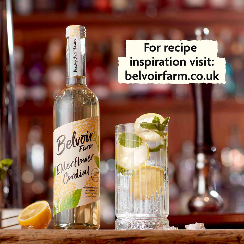 Belvoir Farm elderflower cordial 500ml, imported from the UK