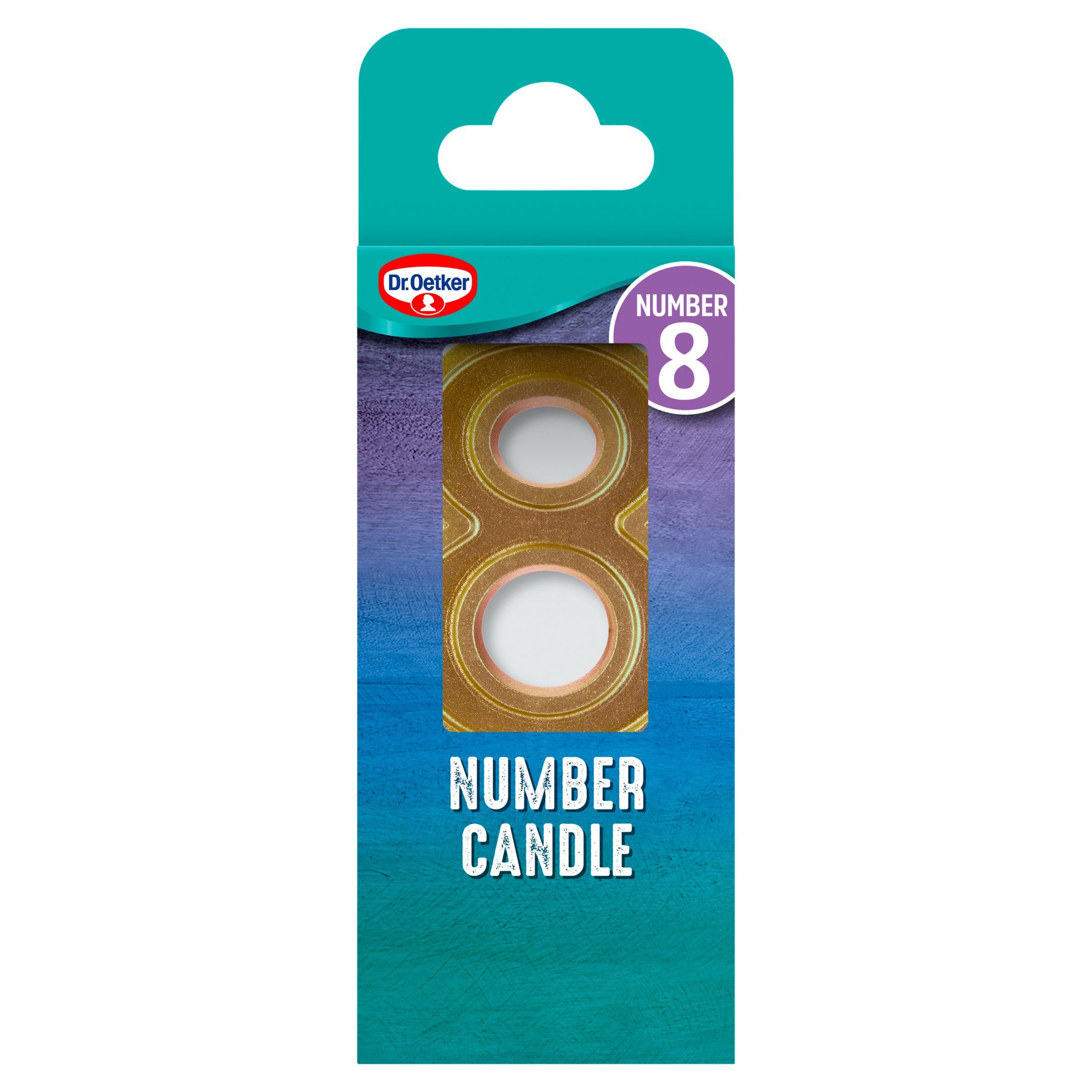 Dr. Oetker Number 8 birthday cake candle - British product
