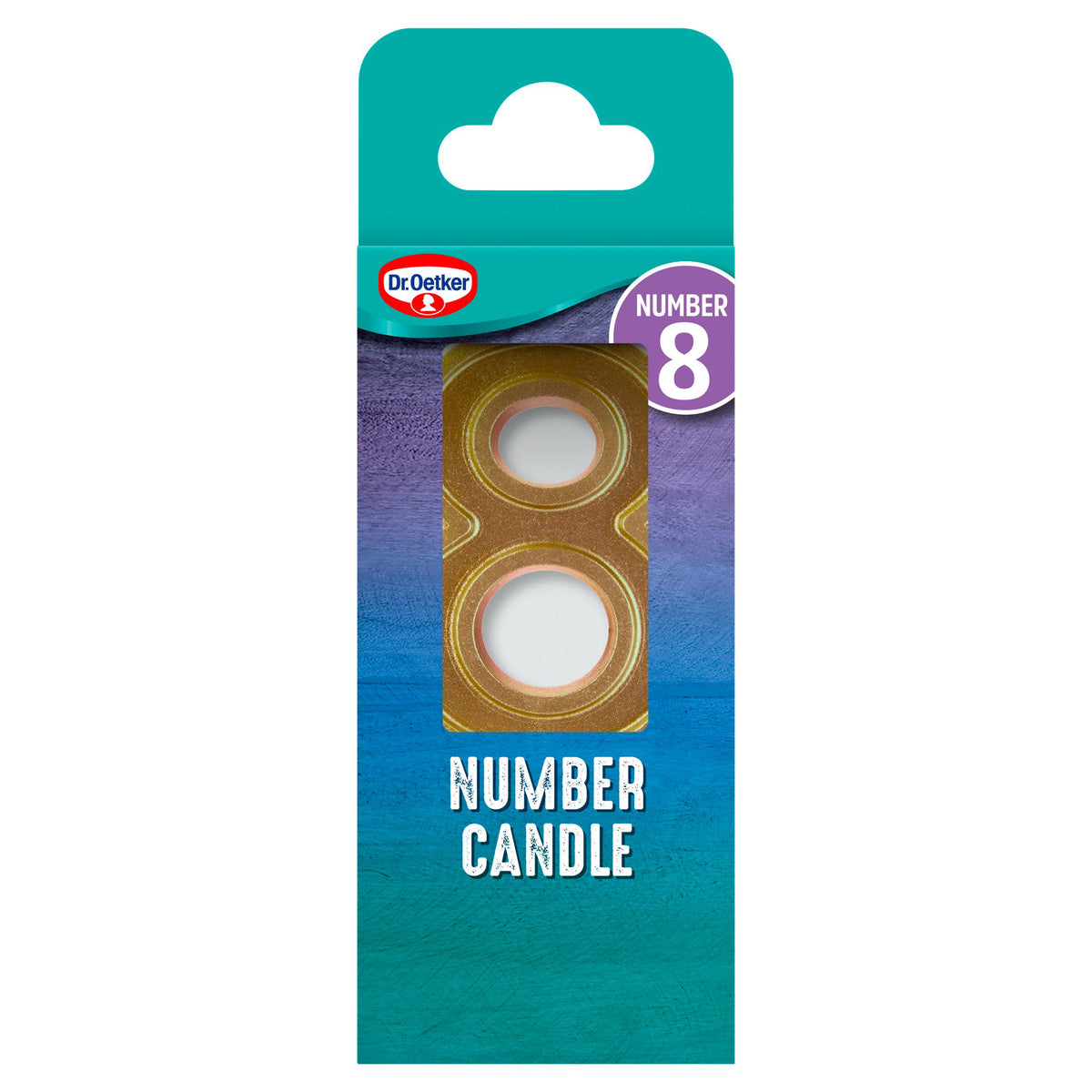 Dr. Oetker Number 8 birthday cake candle - British product