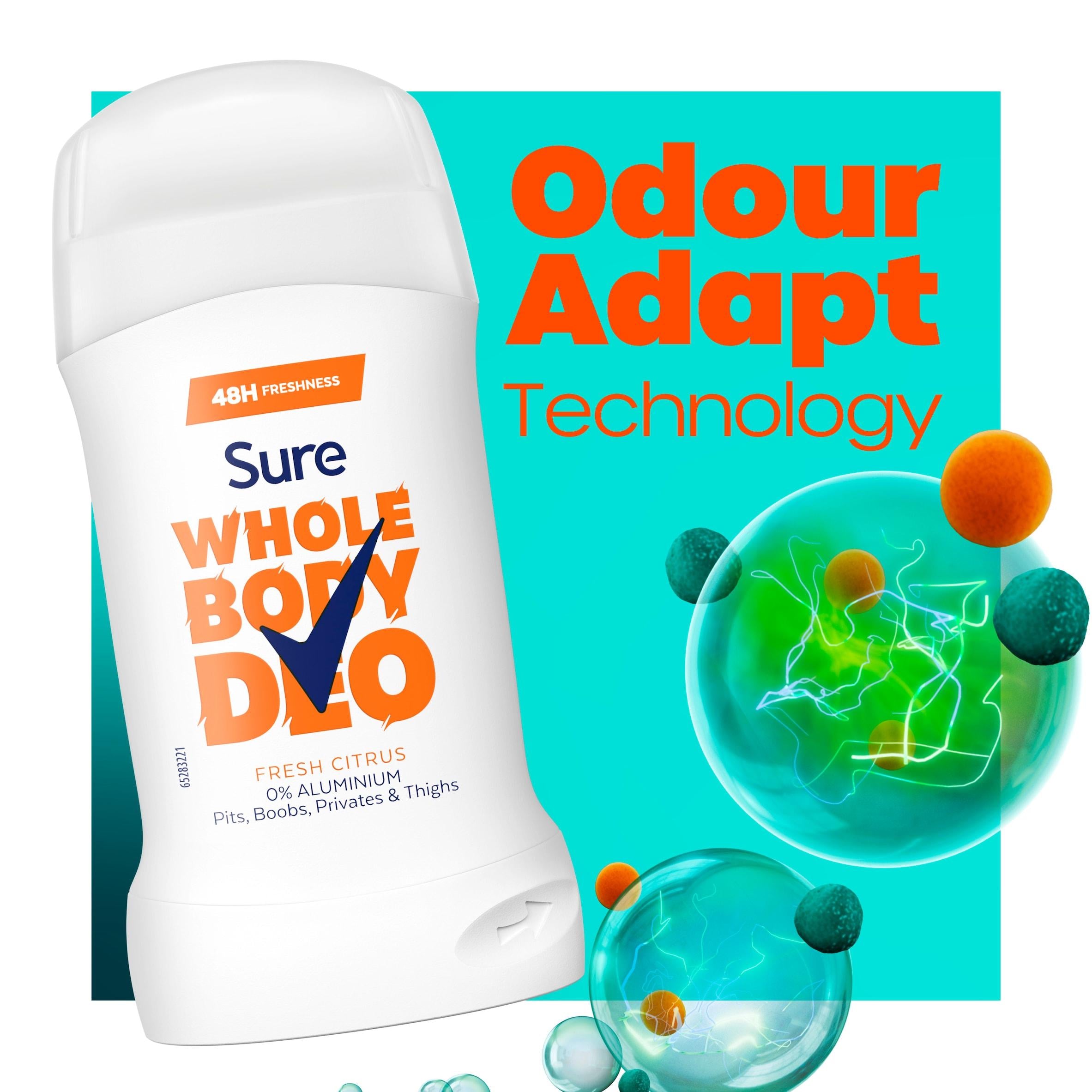 Sure fresh citrus whole body deodorant stick 50ml, imported from the UK