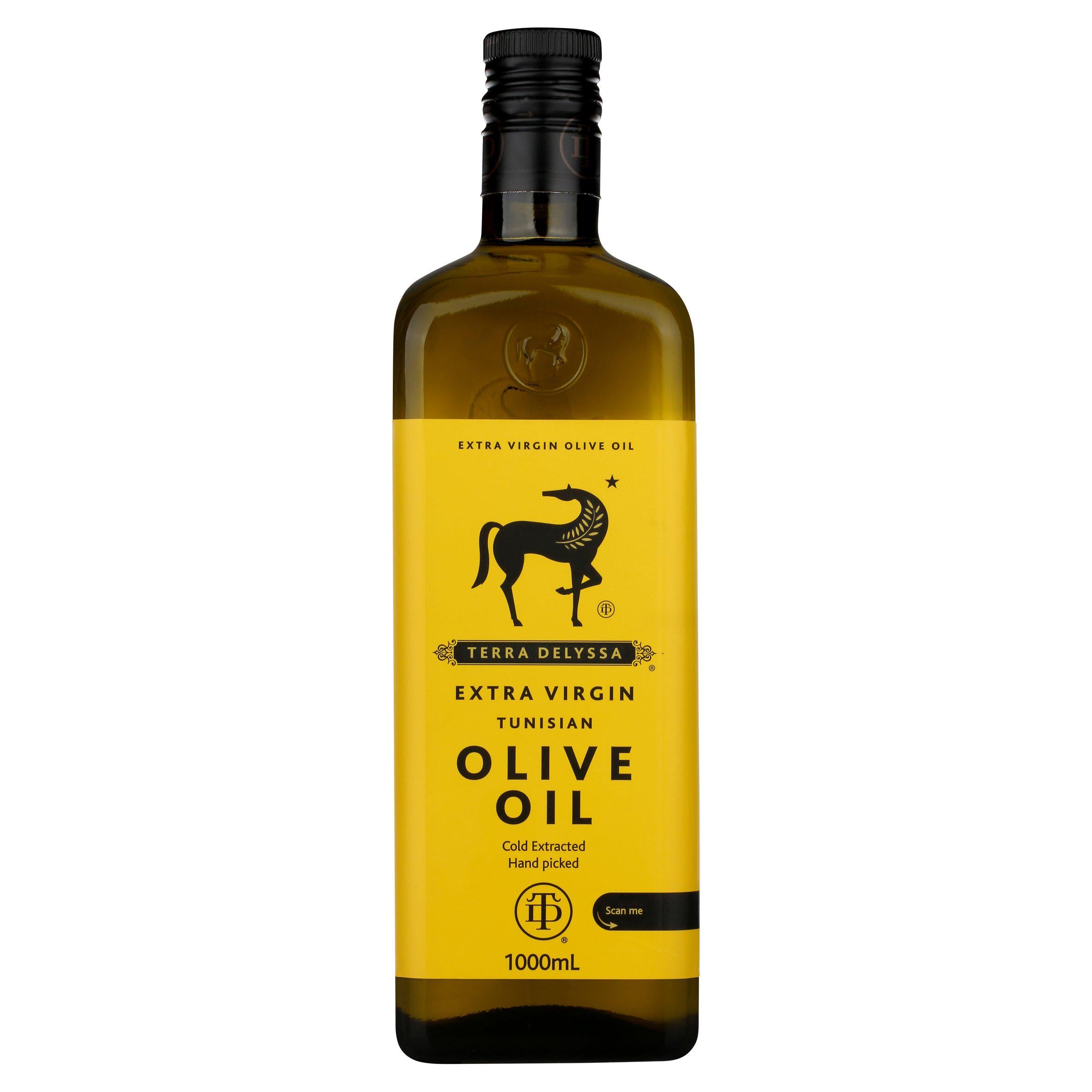 Terra Delyssa Extra Virgin Olive Oil Tunisian 1000ml, imported from Tunisia