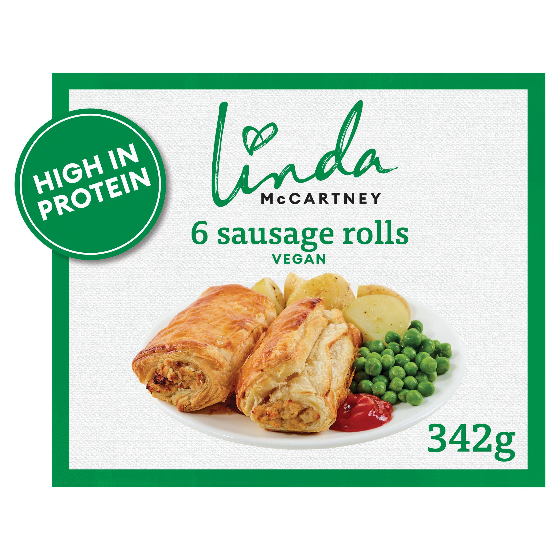 Linda McCartney vegan sausage rolls 342g, UK version