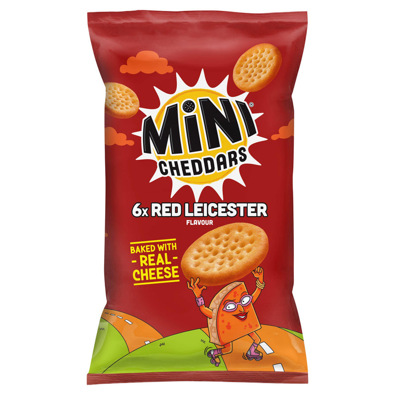 Jacob's Mini Cheddars Red Leicester multipack 6x23g, imported from the UK