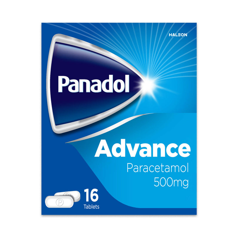 Panadol Advance 500mg paracetamol tablets 16s - British product