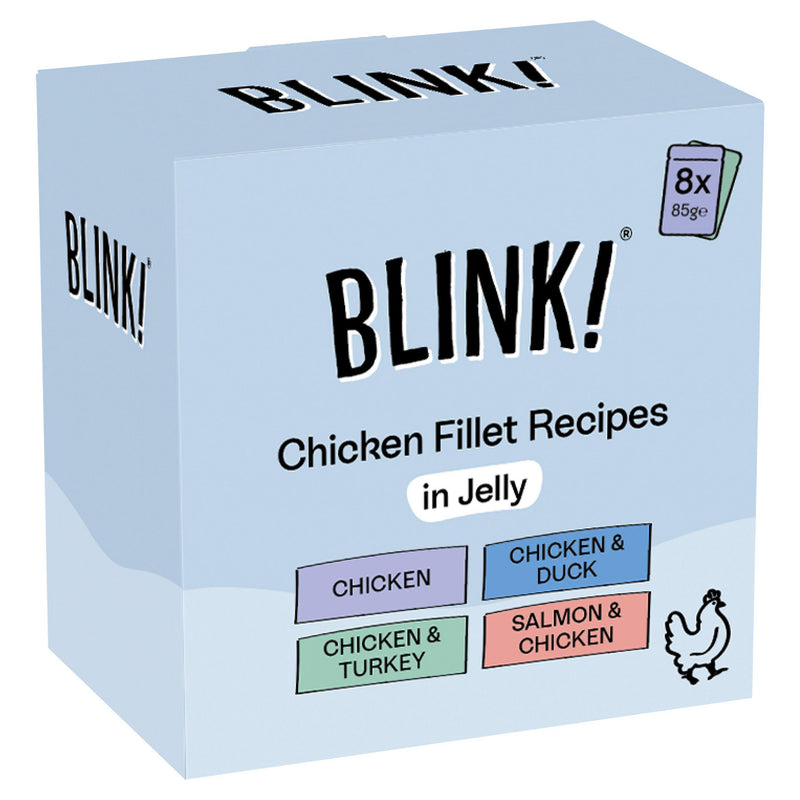 Blink! wet cat food chicken pouch selection 8x85g - British product