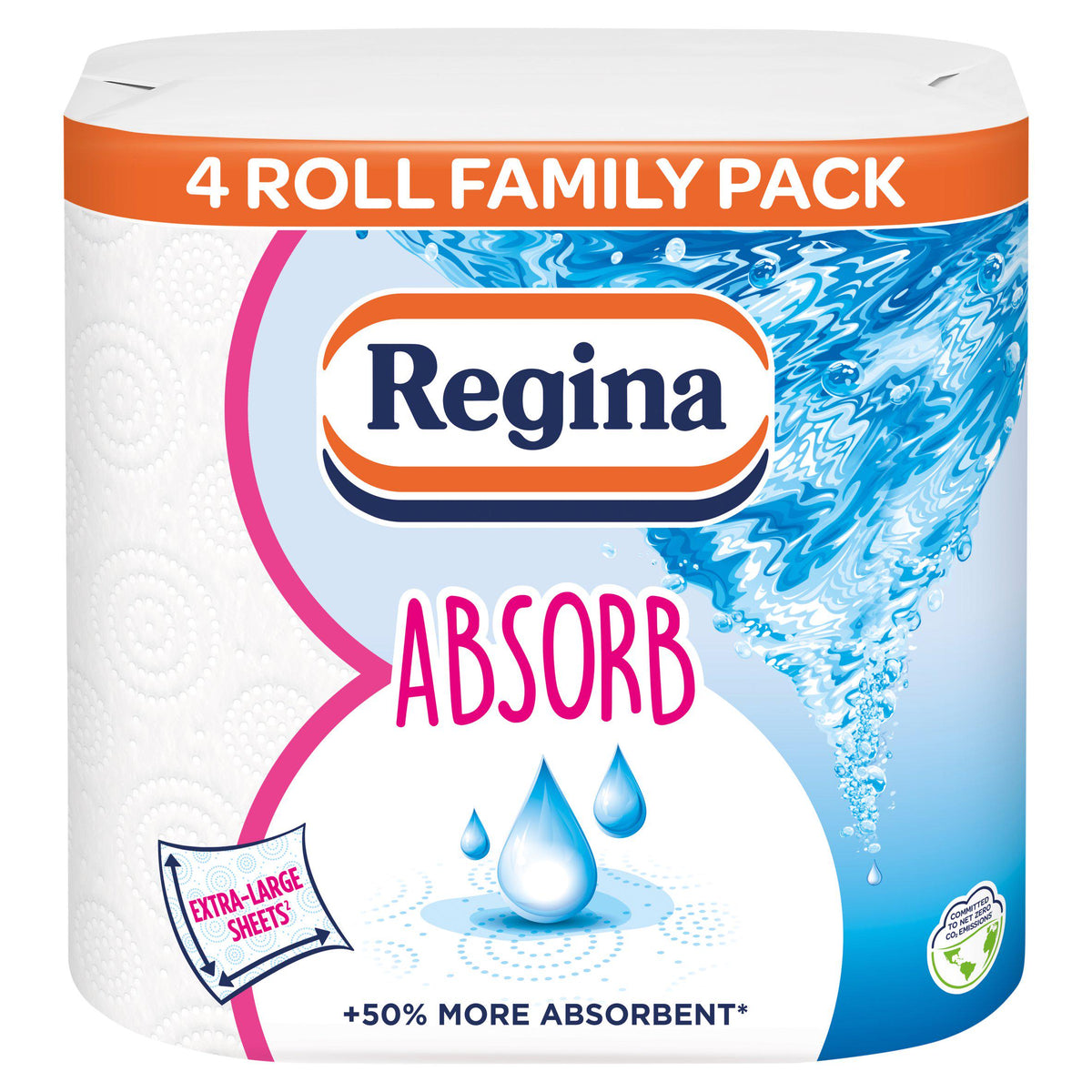 Regina Absorb kitchen towel rolls 4-pack, UK version