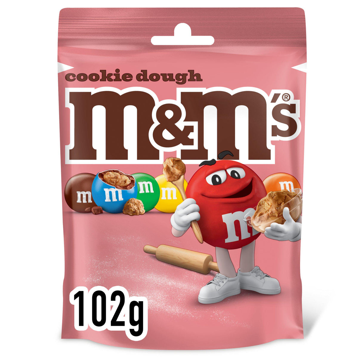 M&M'S cookie dough milk chocolate bag 102g, imported from the UK