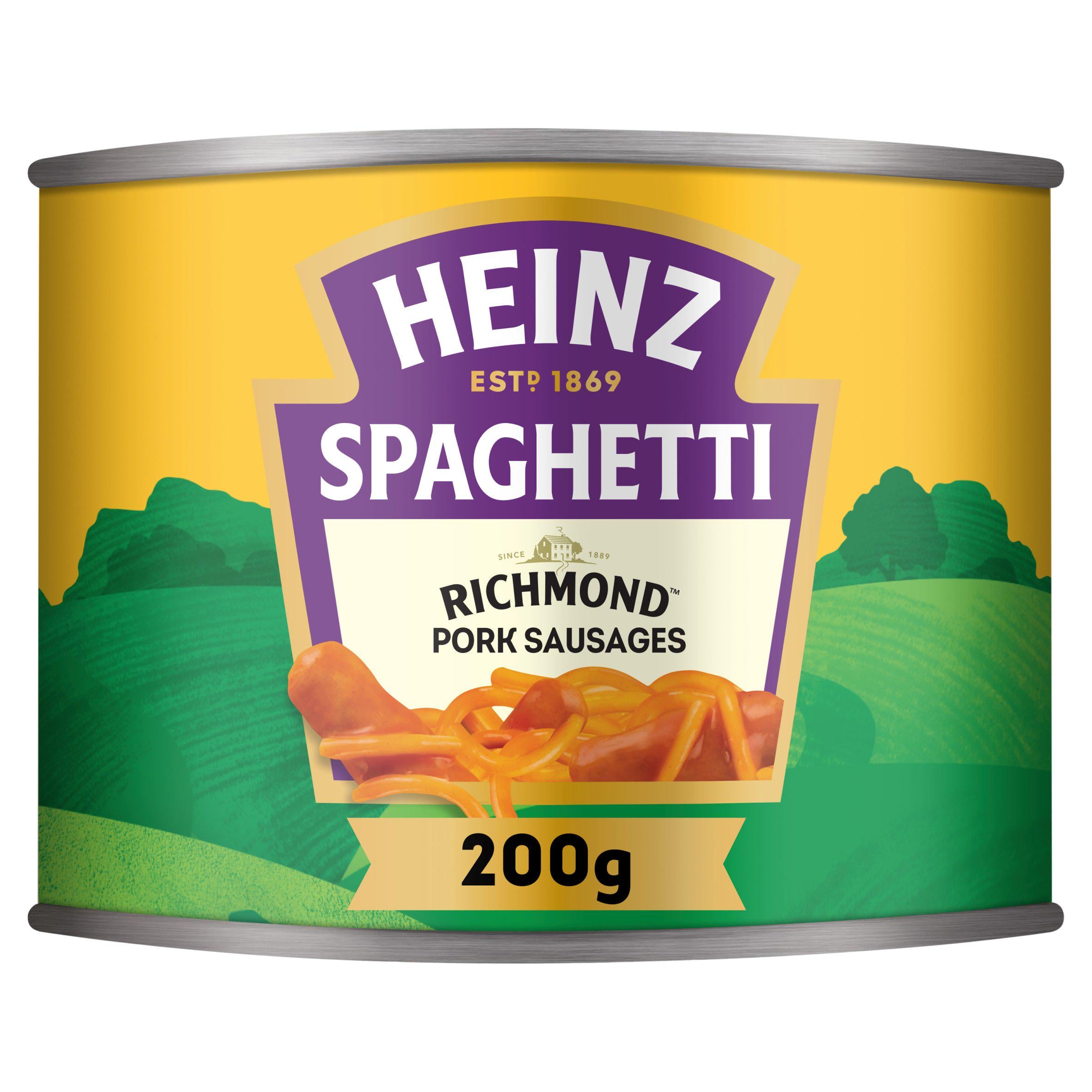 Heinz spaghetti and Richmond sausages tomato sauce 200g, UK version
