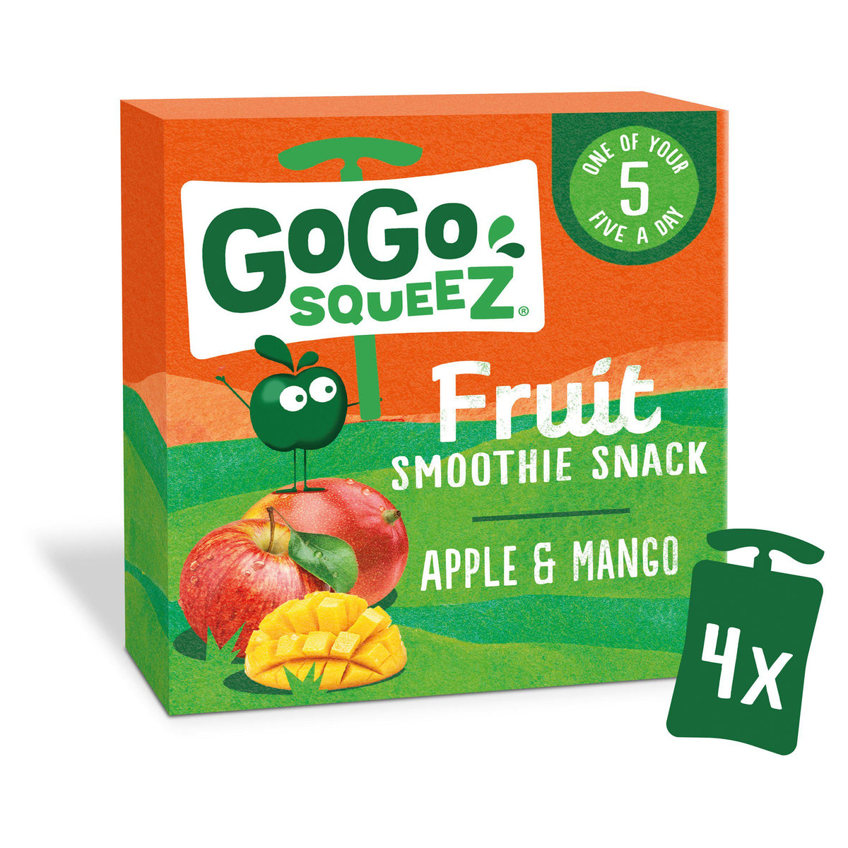 GoGo Squeez Apple Mango smoothie 4x90g, UK version