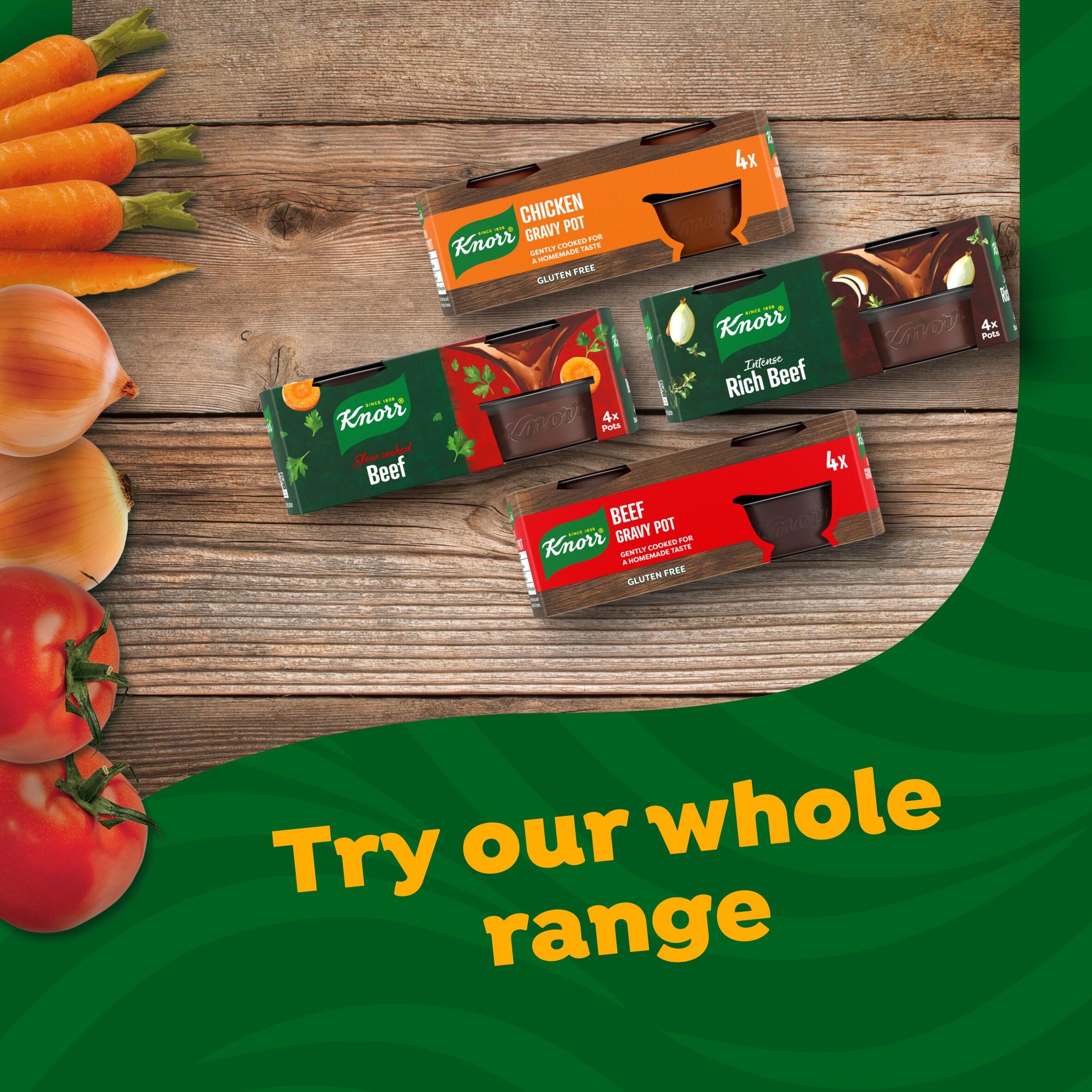 Knorr beef gravy pot 4x28g, imported from the UK