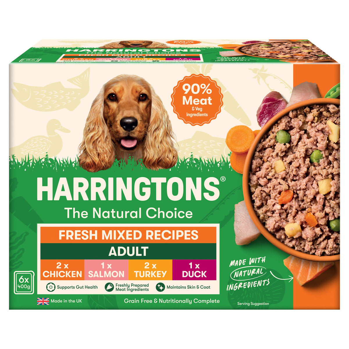 Harringtons Fresh Mixed Recipes Dog Food 6 x 400g, UK version