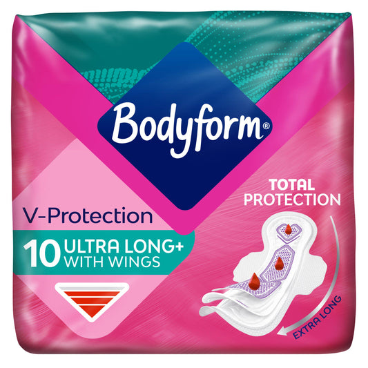 Bodyform Cour V Ultra Long Sanitary Towels Wings x10 GOODS Sainsburys   
