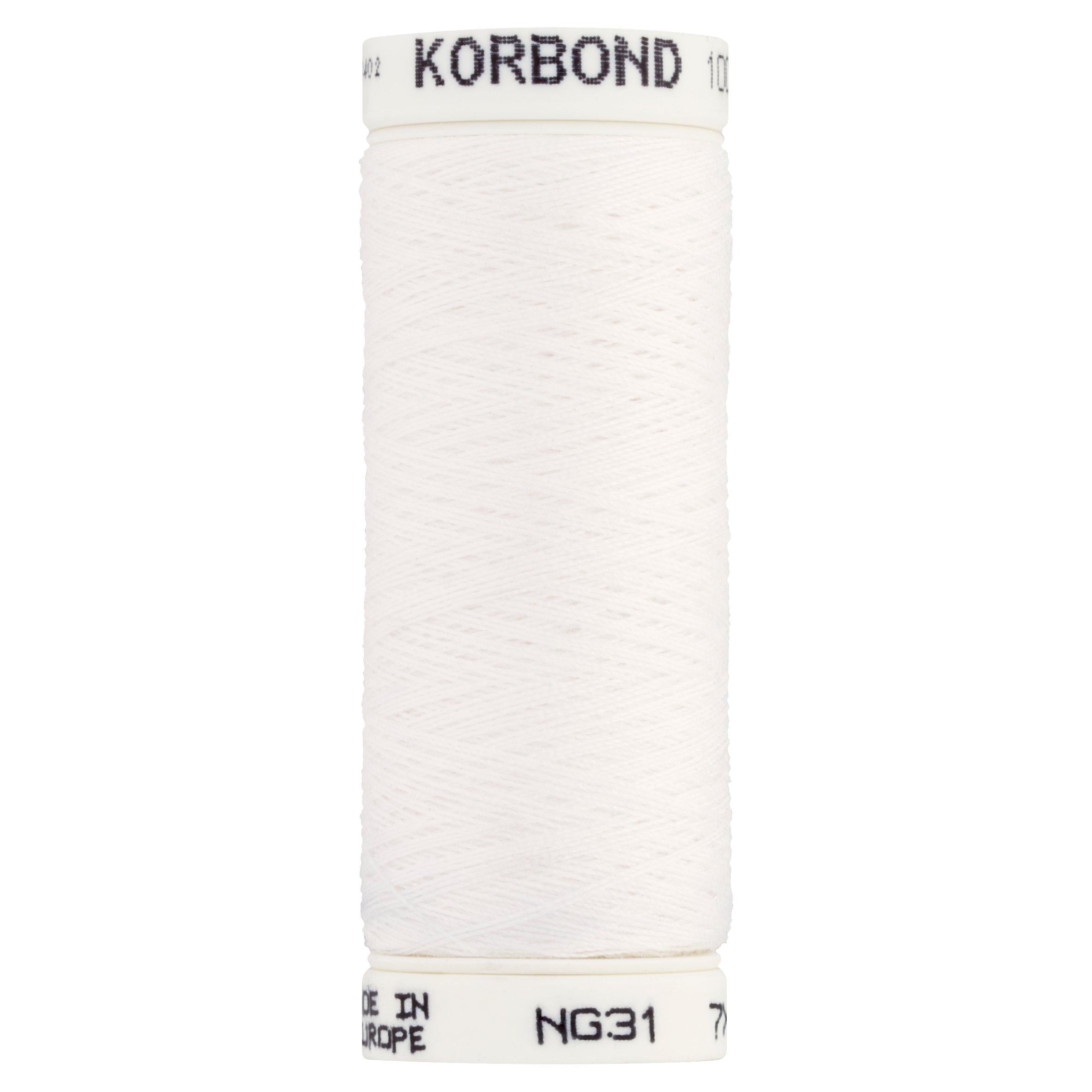 Korbond white polyester thread 100m (British brand)
