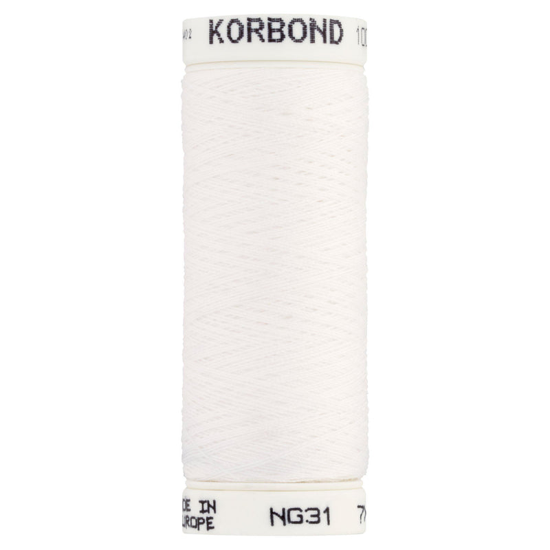 Korbond white polyester thread 100m (British brand)
