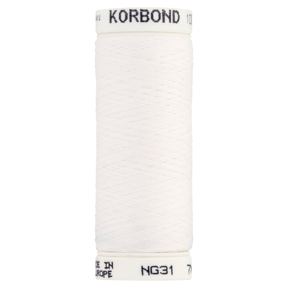 Korbond white polyester thread 100m (British brand)