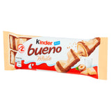 Kinder Bueno white chocolate hazelnut bar 39g, imported from the UK