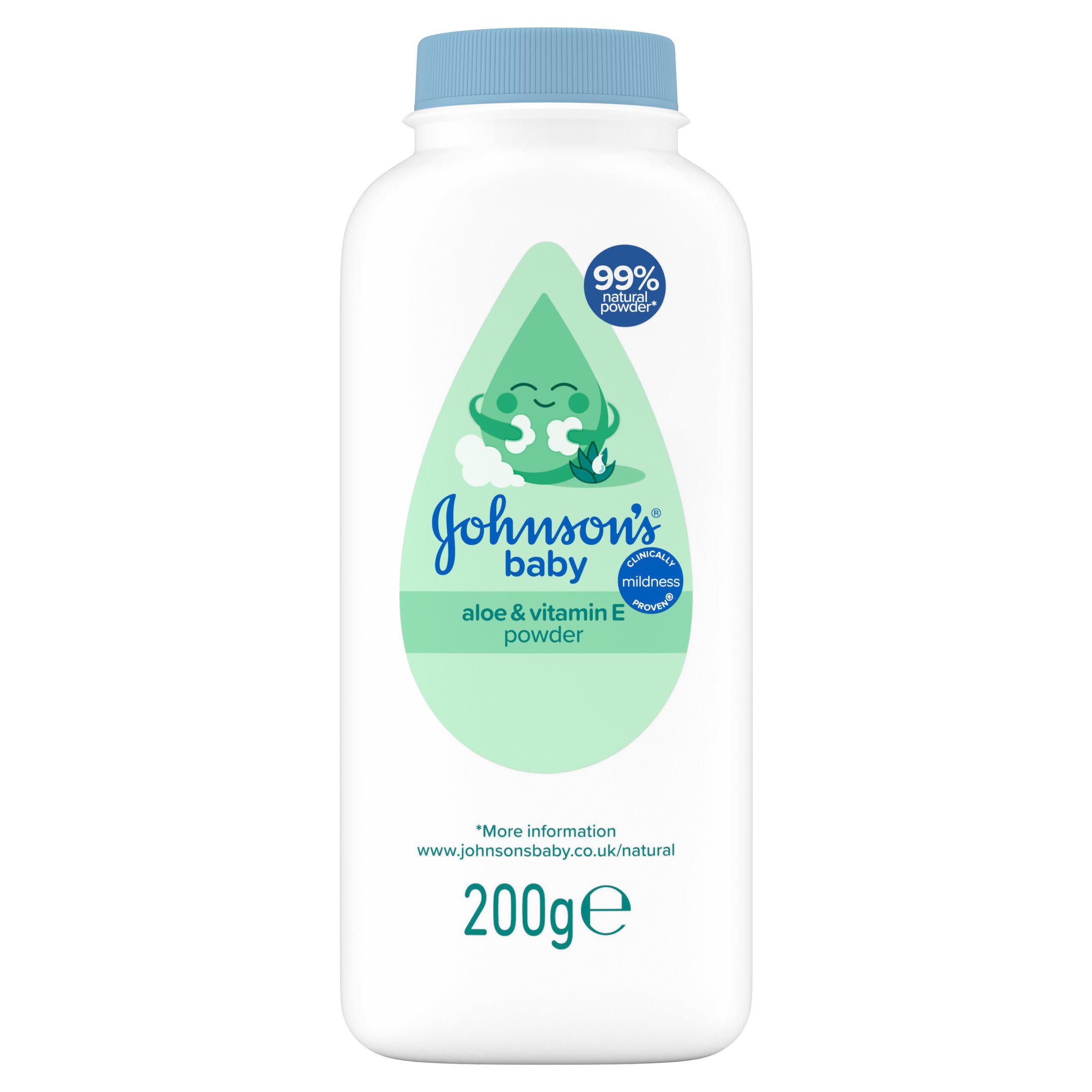 Johnson's baby cornstarch powder aloe vitamin E 200g - British product