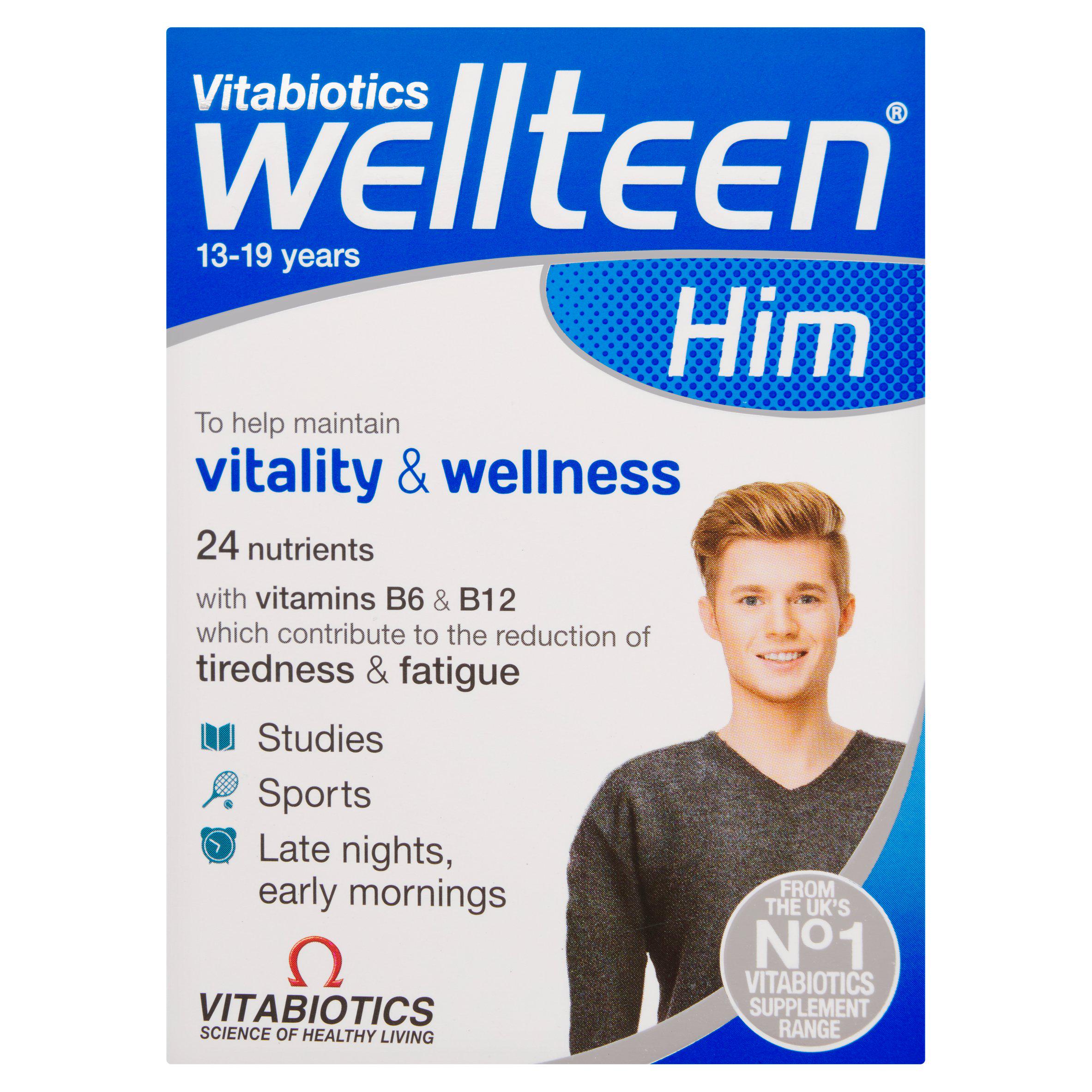 Vitabiotics Wellteen Him multivitamin tablets 30-pack (British brand)