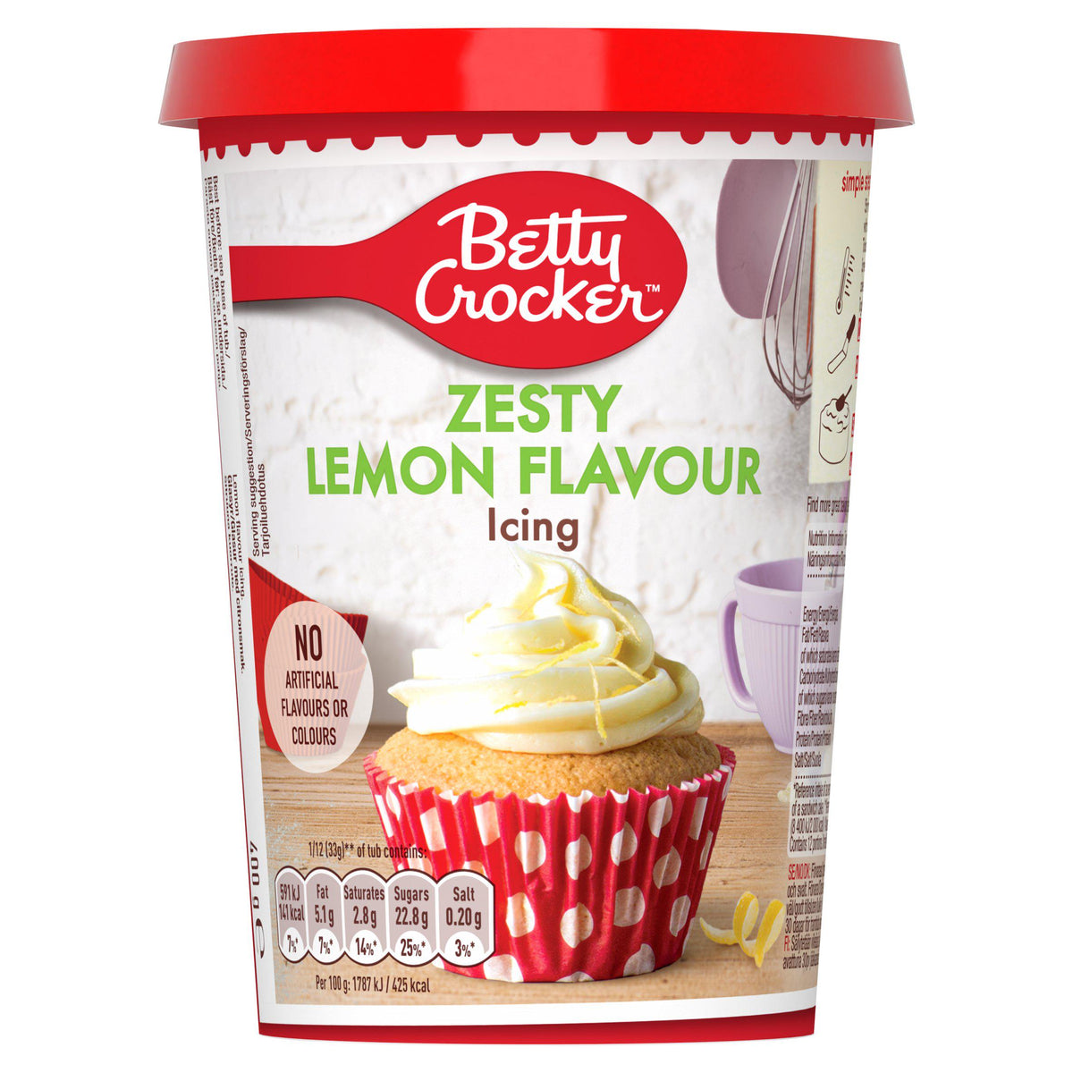 Betty Crocker Zesty Lemon Icing 400g (British brand)