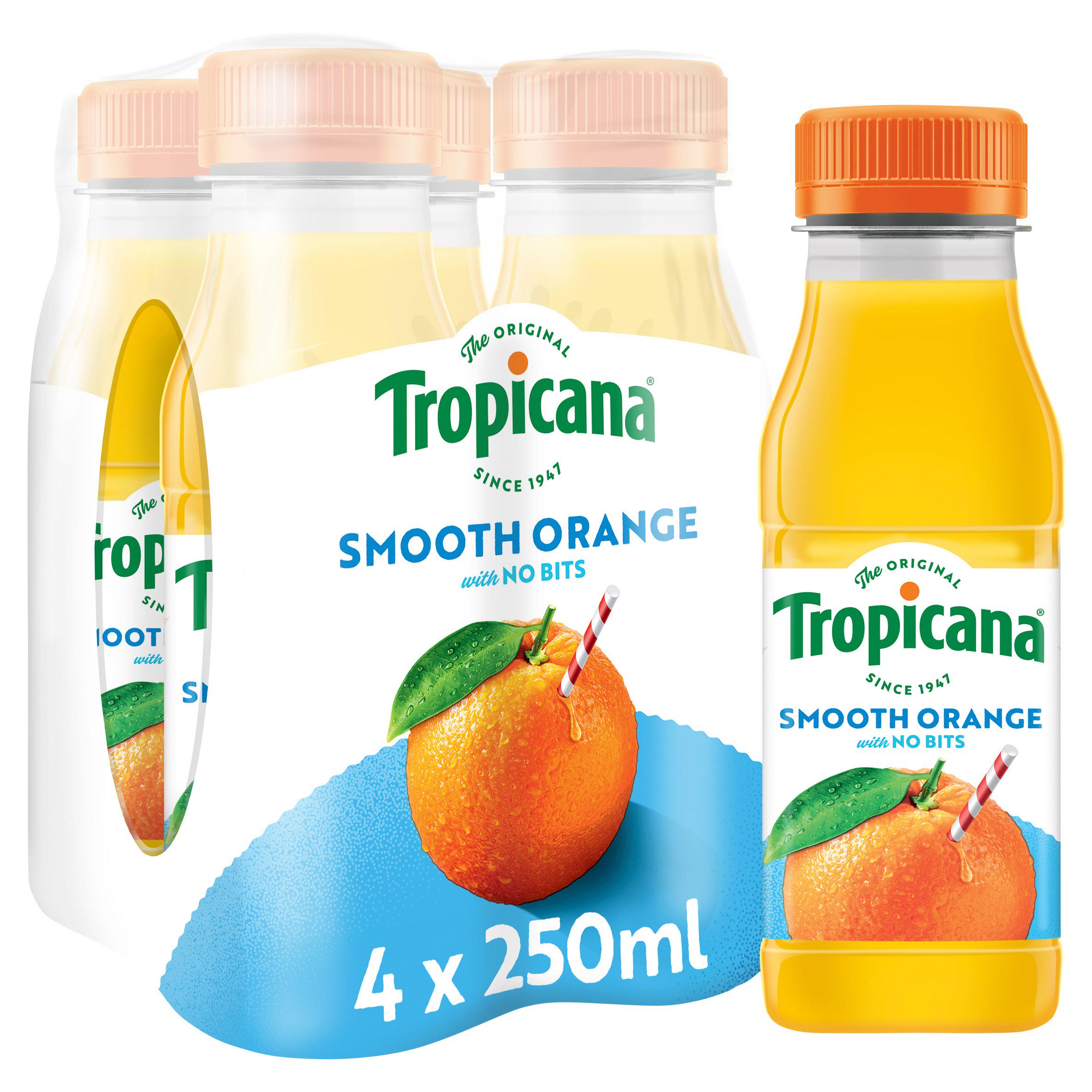 Tropicana smooth orange juice multipack 4x250ml (British brand)