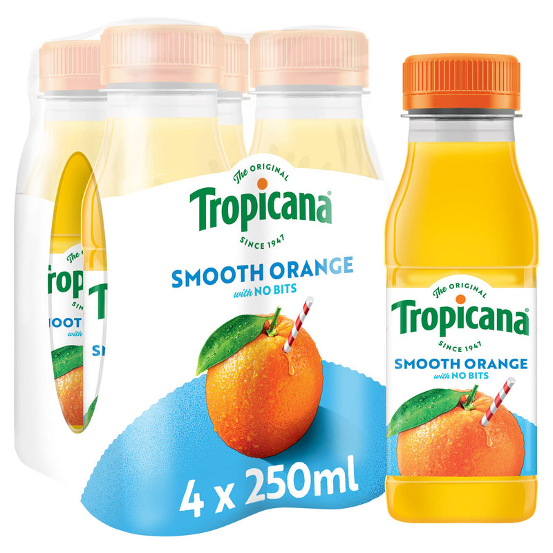 Tropicana smooth orange juice multipack 4x250ml (British brand)