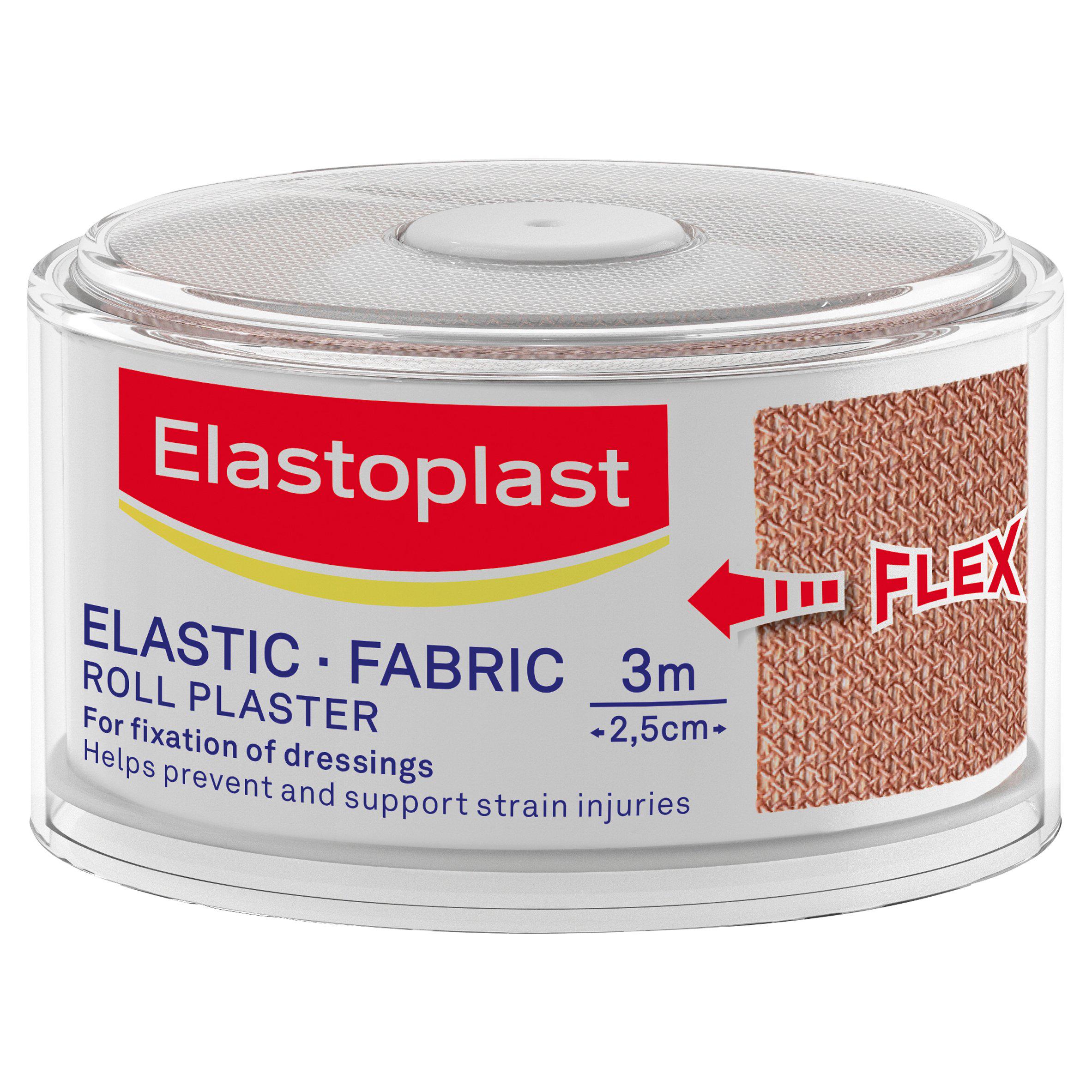 Elastoplast fabric roll plaster elastic 2.5cm 3m, UK version