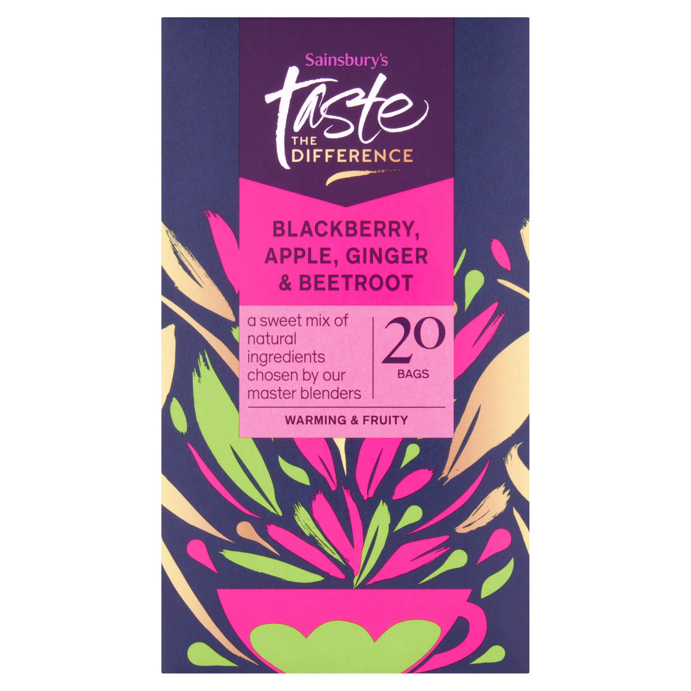 Sainsbury's Brombeere, Apfel, Rote Bete & Ingwer Infusion Teebeutel, Taste the Difference x20 40g