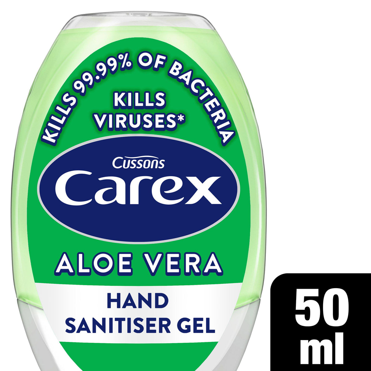 Carex aloe vera hand sanitiser gel 50ml - British product