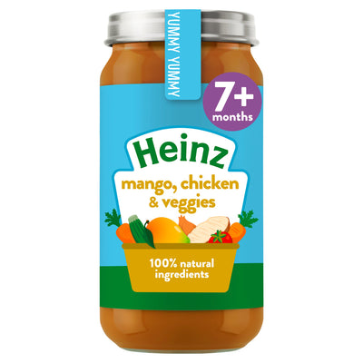 Sainsburys Heinz By Nature Mango Chicken Curry Baby Food Jar 7+ Months 200g- Buy online at McGrocer