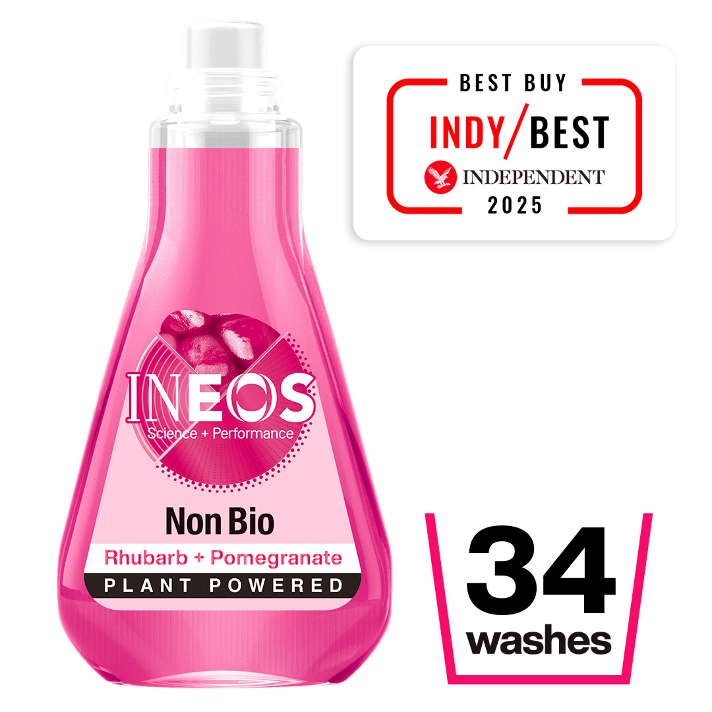 Ineos Non Bio Laundry Liquid Rhubarb Pomegranate 34 Washes, UK version
