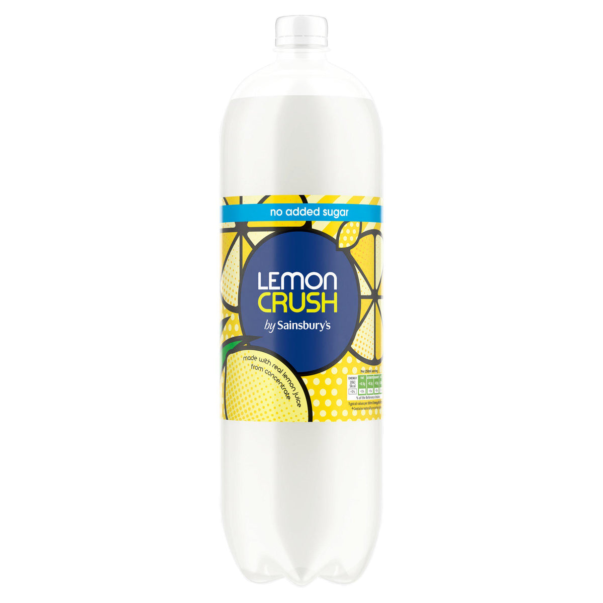 Sainsbury's lemon crush no added sugar soft drink 2L, imported from the UK