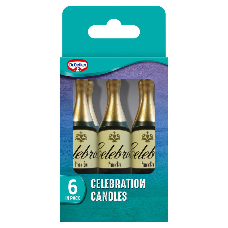 Dr. Oetker champagne bottle celebration candles pack of 6, UK version