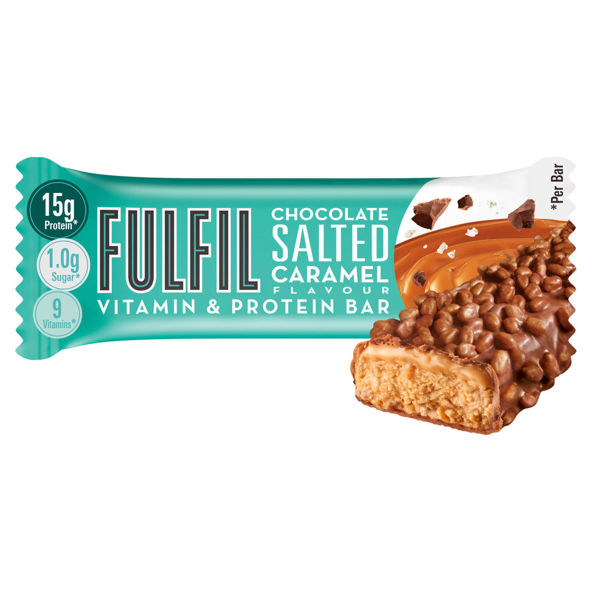 FULFIL Chocolate Salted Caramel Vitamin & Protein Bar Snack 40g