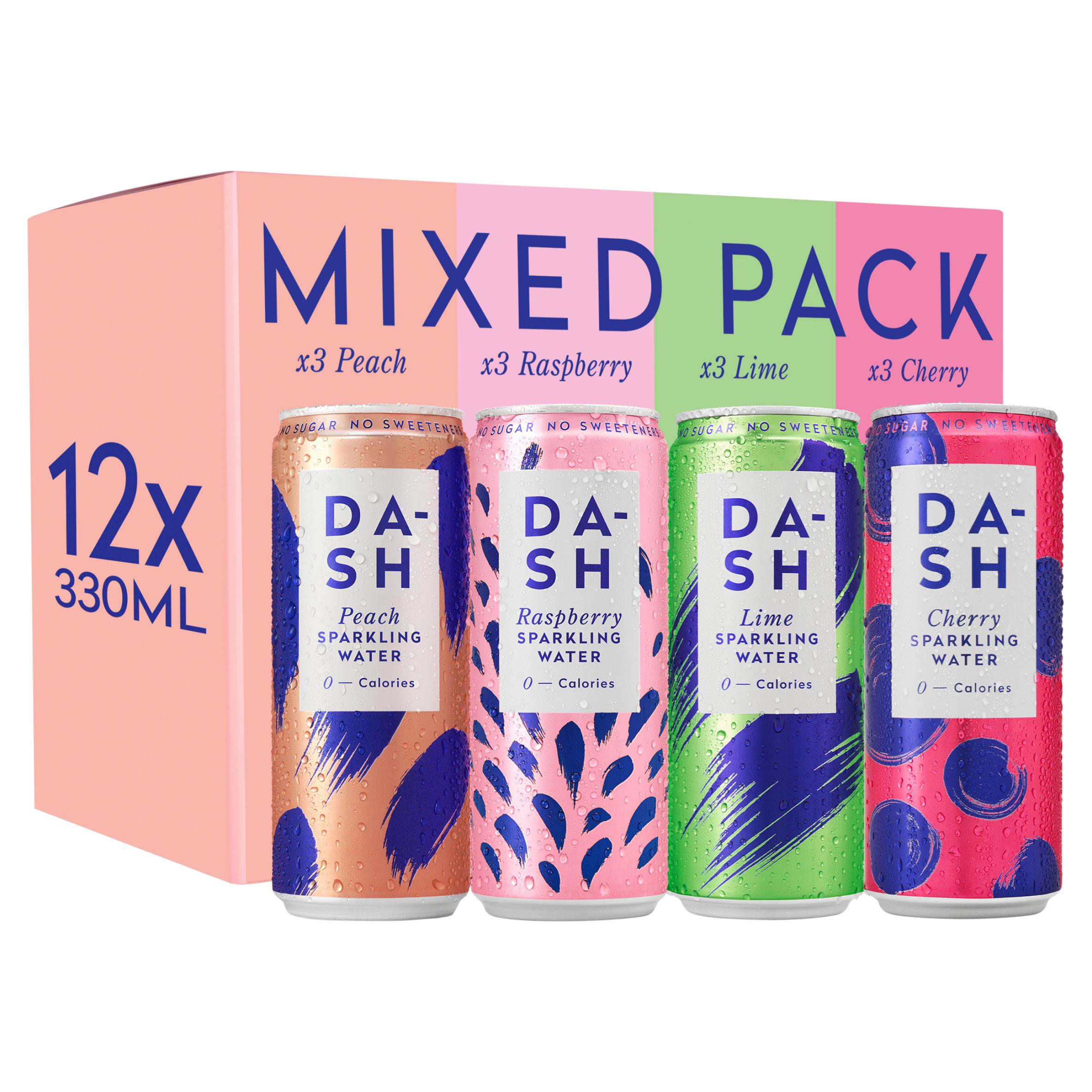 Dash Sparkling Water Mixed Pack 12 x 330ml - British product