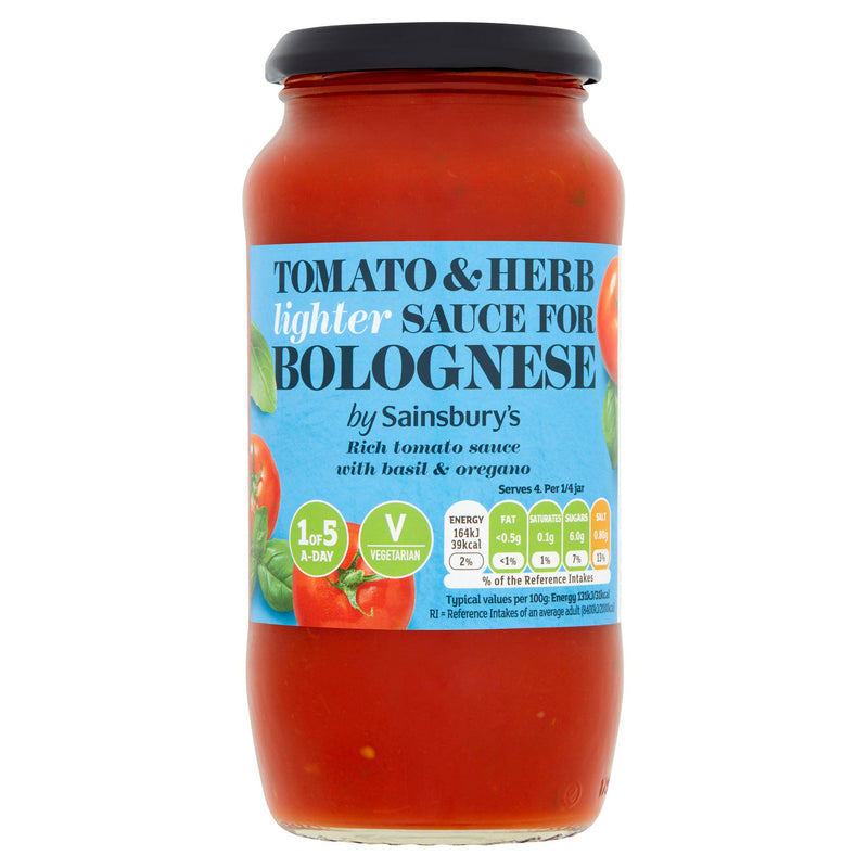 Sainsbury's lighter bolognese pasta sauce 500g, imported from the UK