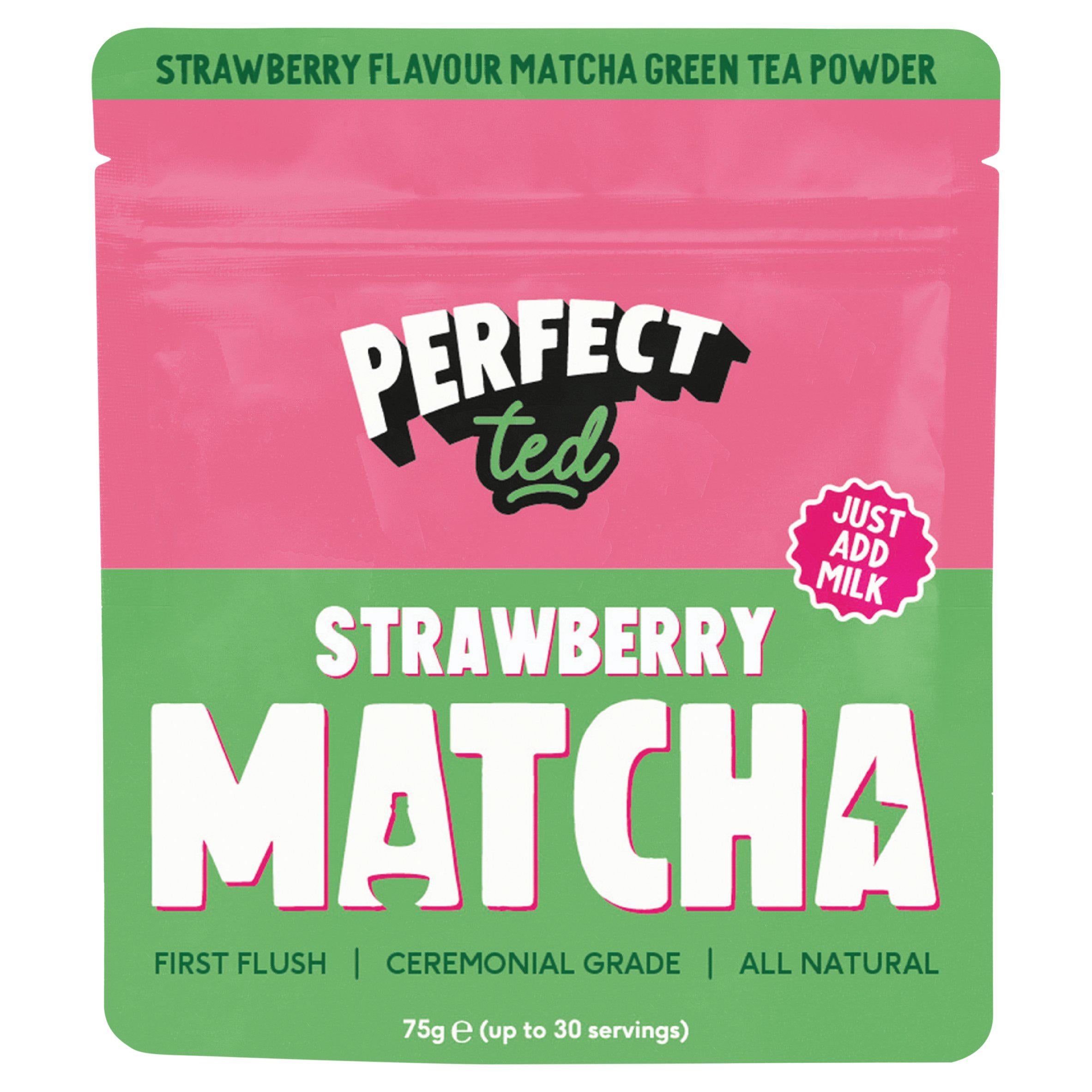 Perfect Ted strawberry matcha tea powder 75g, imported from the UK