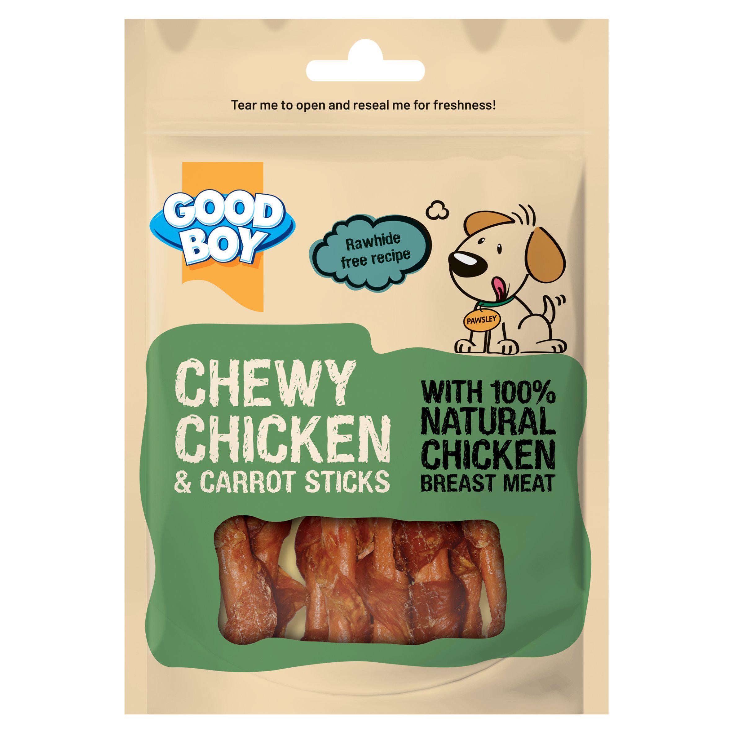 Good Boy chewy chicken and carrot sticks for dogs 70g, UK version