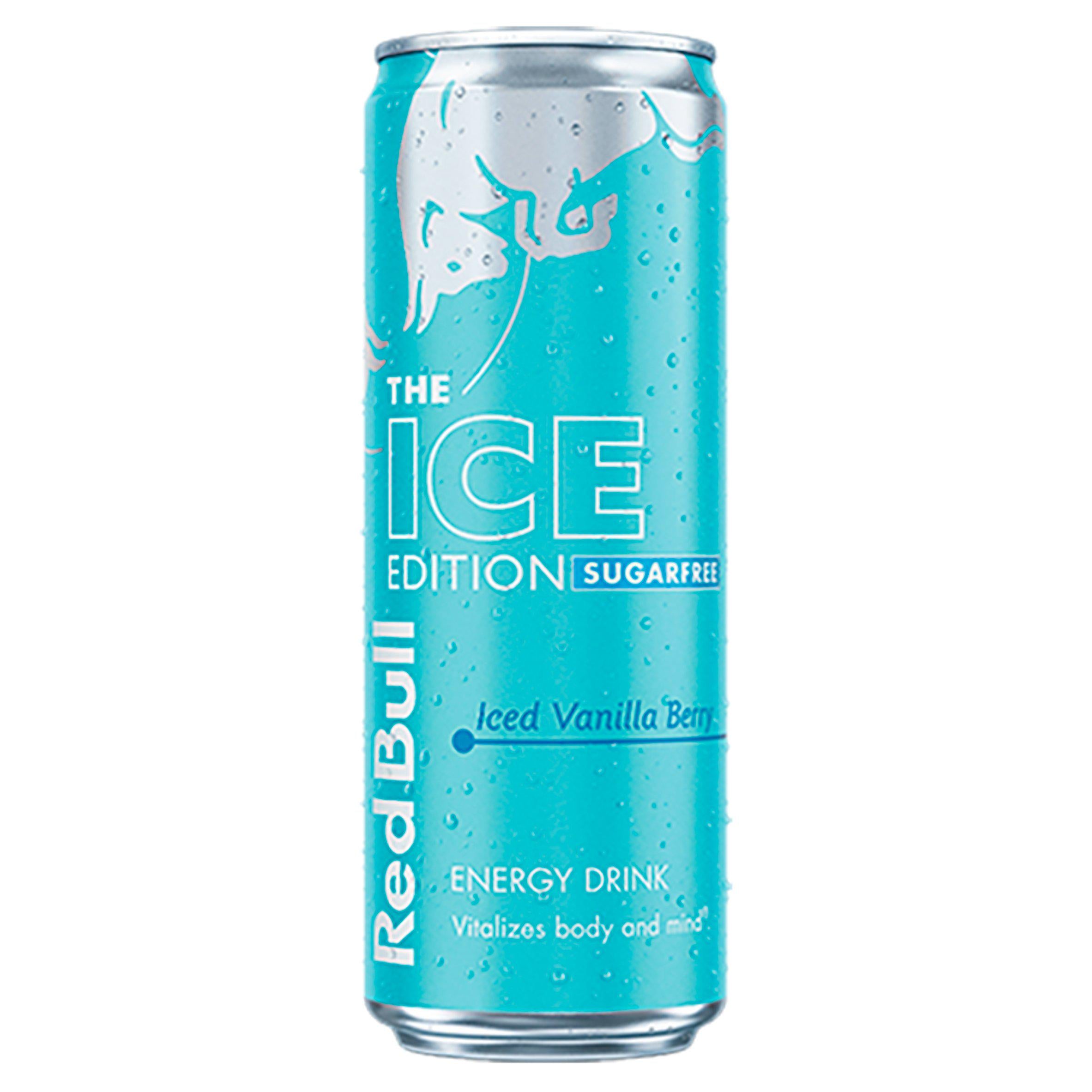 Red Bull energy drink Sugarfree Iced Vanilla Berry 473ml - British product