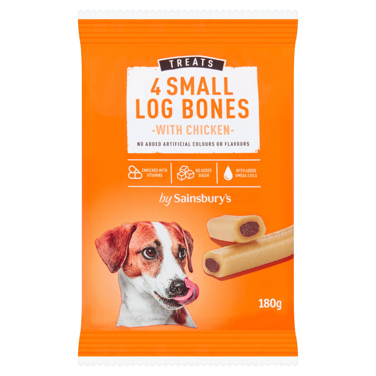 Sainsbury's dog treats mini log bones 180g, imported from the UK