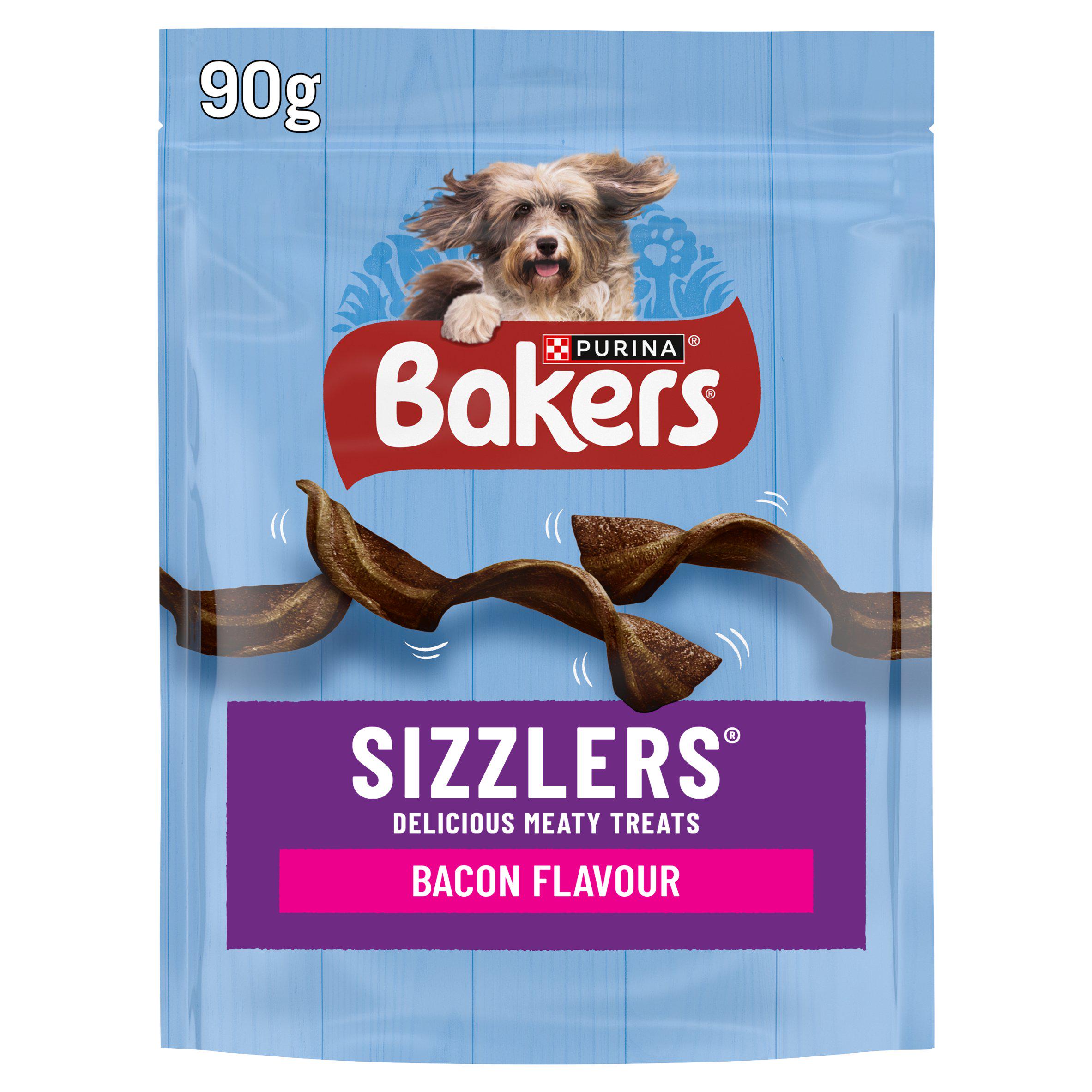 Bakers Sizzlers bacon dog treats 90g - British product