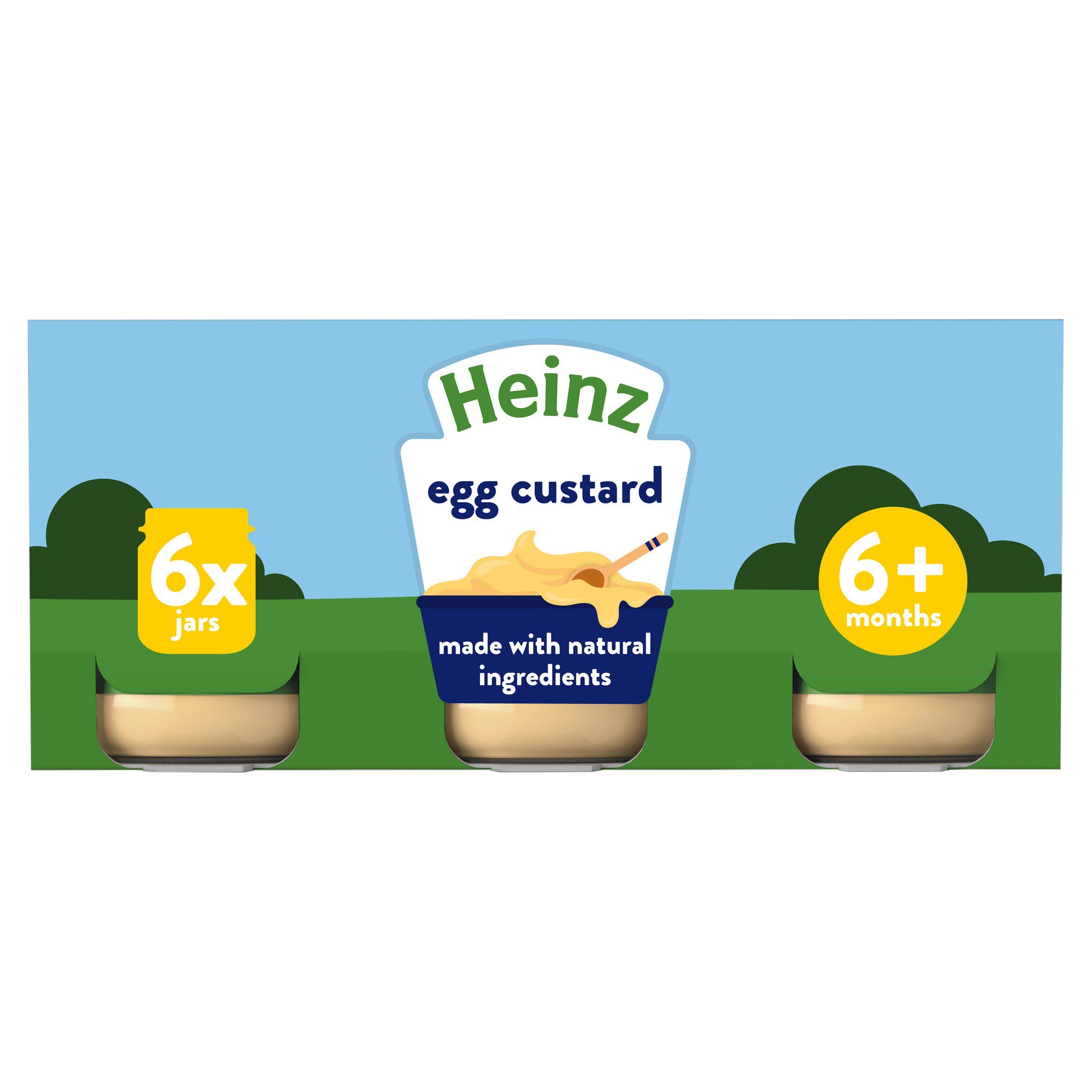 Heinz By Nature Egg Custard Jars Baby Food 6+ Months 6x120g GOODS Sainsburys   