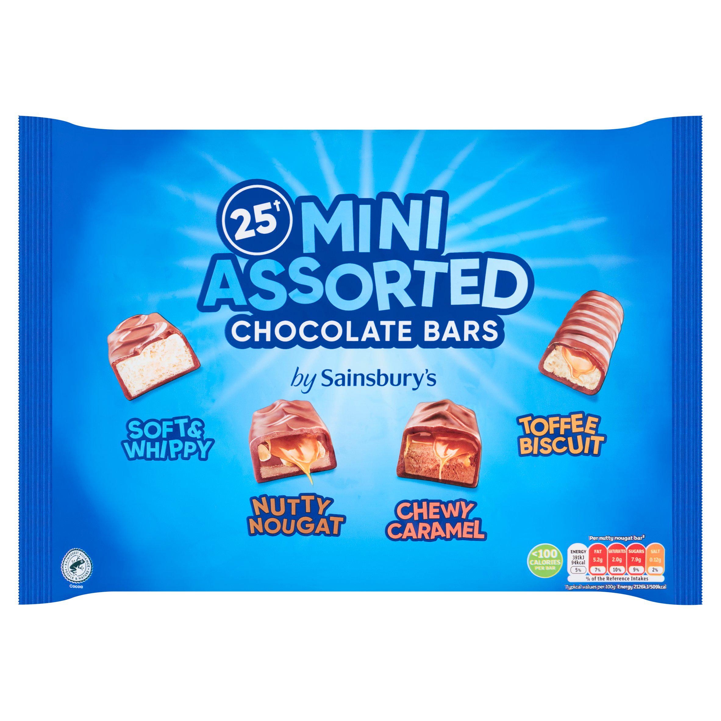 Sainsbury's mini assorted chocolate bars 421g - British product