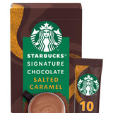 Starbucks Signature Chocolate Salted Caramel Flavour Hot Chocolate Powder 10x20g Sachets GOODS Sainsburys   